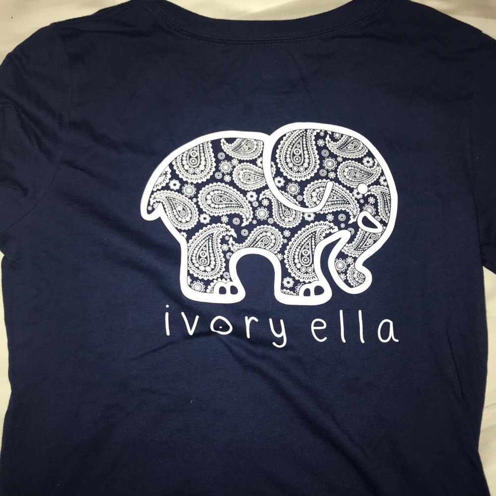 Ivory Ella Navy Paisley Pocket Tee